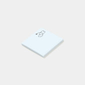 Stijlgrijze Stethoscoop op pastblauw Post-it® Notes (Schuin)
