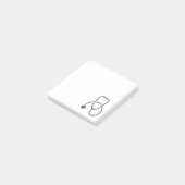 Stijlgrijze Stethoscoop op pastblauw Post-it® Notes (Schuin)