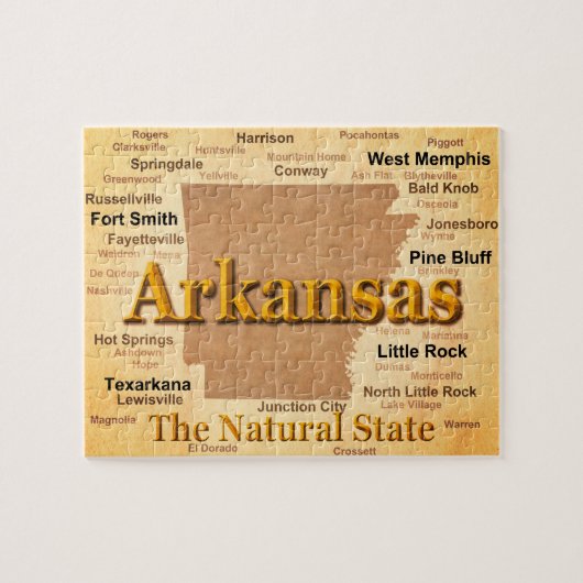  stijlkaart Arkansas Legpuzzel (Horizontaal)