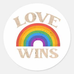 stijlliefde wint regenboog LGBTQ Pride Ronde Sticker