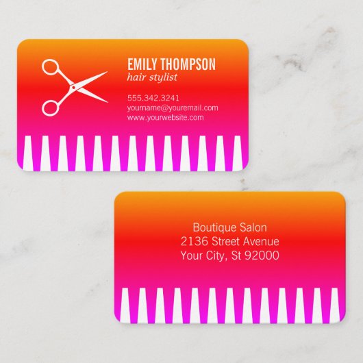 Stijllijst voor heldervet visitekaartje (Voorkant / Achterkant)