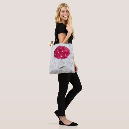 Stijlmagenta Hydrangea Bloemventilator Canvas tas (Op model)