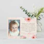 stijlmeisje Baptism Hartelijk dank, foto Bedankkaart (Staand voorkant)