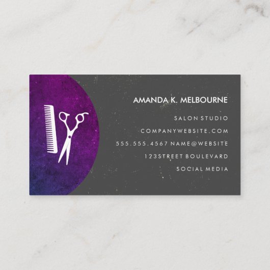 Stijlmonogram met getextureerde kleurengolven visitekaartje (Achterkant)