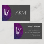 Stijlmonogram met getextureerde kleurengolven visitekaartje (Voorkant / Achterkant)