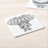 Stijlolifant Vierkante Kartonnen Onderzetter (Schuin)
