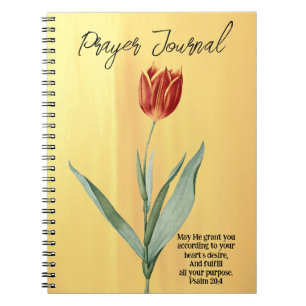  stijlpagina Red Tulip Flower Prayer Journal Notitieboek