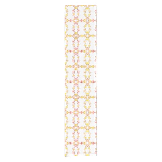 stijlpap roze Floral Table Runner Korte Tafelloper (Voorkant)