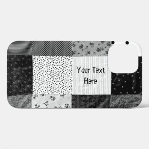 stijlpatchwork ontwerp zwart wit iPhone 12 hoesje