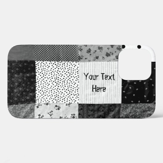 stijlpatchwork ontwerp zwart wit Case-Mate iPhone case (Achterkant (horizontaal))