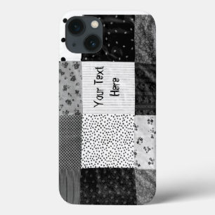 stijlpatchwork ontwerp zwart wit iPhone 13 hoesje