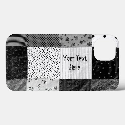 stijlpatchwork ontwerp zwart wit Case-Mate iPhone case (Achterkant (horizontaal))