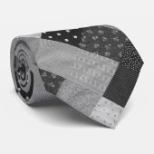  stijlpatchwork zwart-wit stropdas (Opgerold)