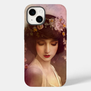  stijlportret van mooie Florale vrouw Case-Mate iPhone 14 Hoesje