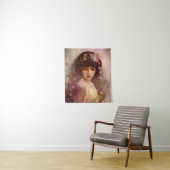 stijlportret van mooie Florale vrouw Wandkleed (In situ)