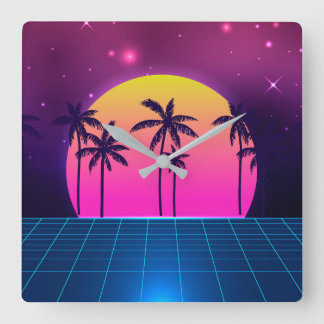 Stijlretro Futuristische wandklok van 80 Vierkante Klok