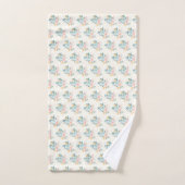 Stijlroze en blauwe ventilator Bouquet Bad Handdoek (Handdoek)
