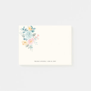 Stijlroze en blauwe ventilator Bouquet Post-it® Notes