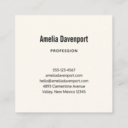 Stijlroze en blauwe ventilator Bouquet Vierkante Visitekaartje (Achterkant)