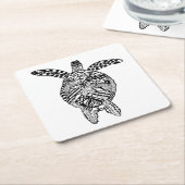 Stijlschildpad Vierkante Kartonnen Onderzetter (Schuin)