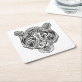 Stijltijger Vierkante Kartonnen Onderzetter (Schuin)