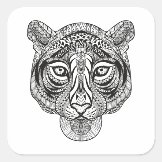 Stijltijger Vierkante Sticker (Voorkant)