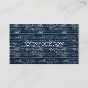Stijlvip blauw jans hout minimalisme visitekaartje