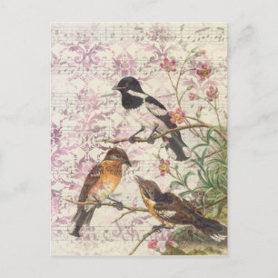 stijlvogels op filialen en muziek briefkaart
