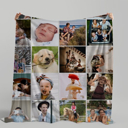 Stijlvol 20-fotocollage Cozy Fleece Deken