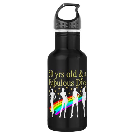 STIJLVOL 50 EN FANTASTISCH 50E VERJAARDAG ONTWERP WATERFLES  (Voorkant)