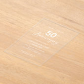Stijlvol 50e bruiloft Jubileum Acryl Uitnodigingen (Laagn)