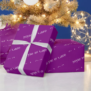 Stijlvol aangepast tekstpatroon Modern paars cadea Cadeaupapier