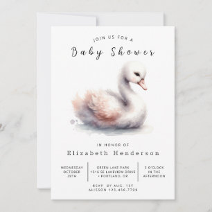 Stijlvol aangepast zwaan Baby shower Kaart