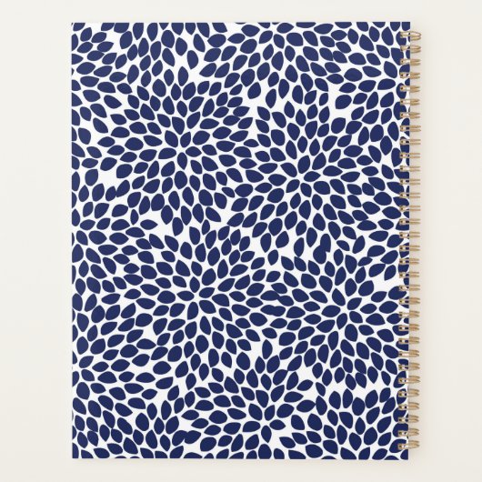 Stijlvol Abstract Floral Pattern Blue Planner (Achterkant)