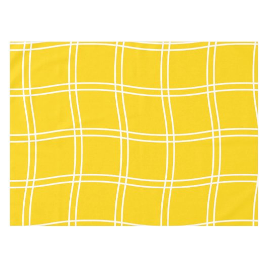 Stijlvol Abstract geel rasterpatroon Tafelkleed (Voorkant (Horizontaal))
