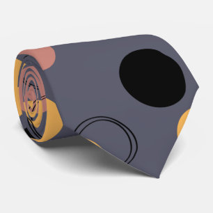 Stijlvol abstract grijs zwart geel patroon mannen stropdas