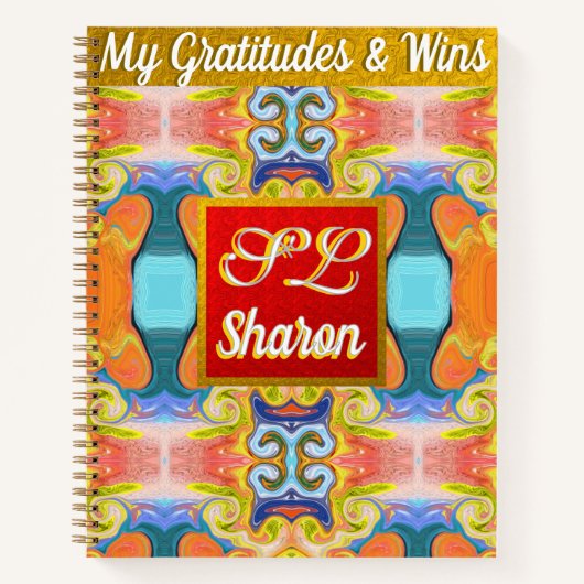 Stijlvol Abstract Moederdag Cadeau Monogram Op Maa Notitieboek (Voorkant)