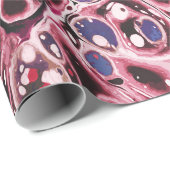Stijlvol Abstract Roze Blauw Marmeren Patroon Cadeaupapier (Rol Hoek)