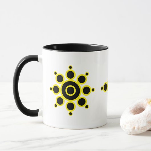 Stijlvol Abstract Sun-ontwerp Mok (Met donut)