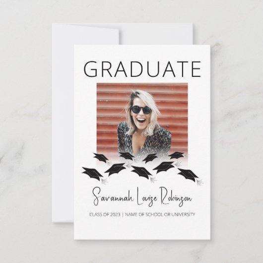 Stijlvol afstudeerfeest kaart (Voorkant)