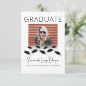 Stijlvol afstudeerfeest kaart (Staand voorkant)