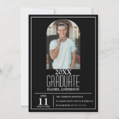 Stijlvol Afstuderen foto-uitnodiging Kaart (Voorkant)