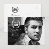 Stijlvol Afstuderen Laurel Wreath Photo Briefkaart (Voorkant / Achterkant)