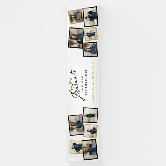 Stijlvol Afstuderen script 10 foto afstudeerfeest Spandoek (Verticaal)