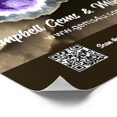 Stijlvol Amethyst Geode Aangepaste QR-teken Poster (Hoek)