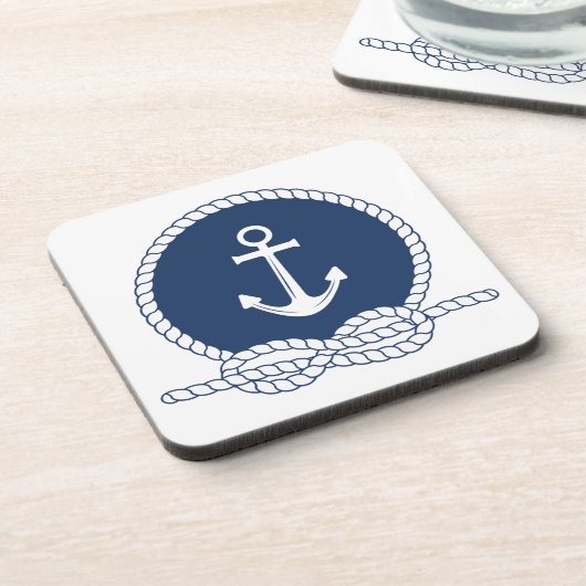 Stijlvol Anchor en Rope Bier Onderzetter (Linkerzijde)