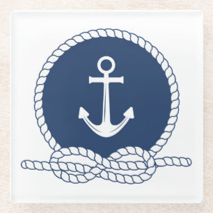 Stijlvol Anchor en Rope Glazen Onderzetter