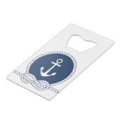 Stijlvol Anchor en Rope Kredietkaart Flessenopener (Achterkant Gekanteld)