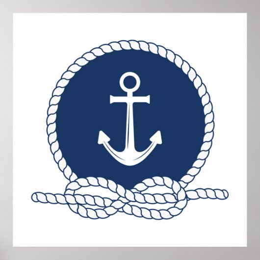 Stijlvol Anchor en Rope Poster (Voorkant)