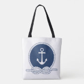 Stijlvol Anchor en Rope Tote Bag (Achterkant)